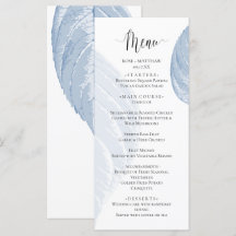 Dusty blue lövs Bröllop Menu