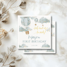 Dusty Blue Luftballong Theme Birthday Boy