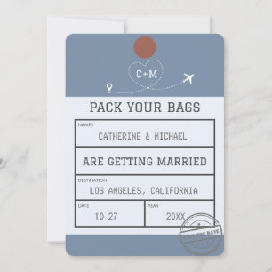 Dusty Blue Luggage Tag Spara datum Datumet