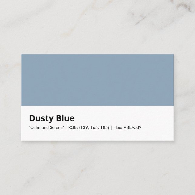 Dusty Blue | "Lugn och serene" Visitkort (Framsida)