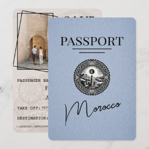 Dusty Blue Marocko Passport Spara datum Datumet