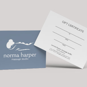 Dusty Blue Massage Therapist Day Spa Gift Card