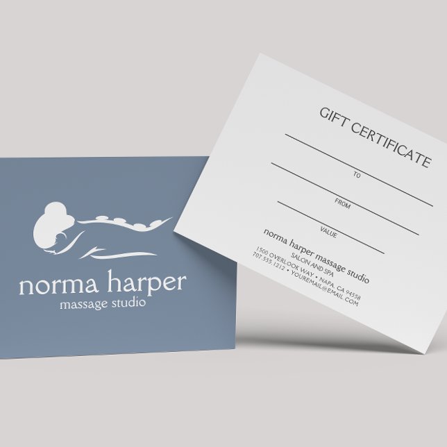 Dusty Blue Massage Therapist Day Spa Gift Card (Skapare uppladdad)