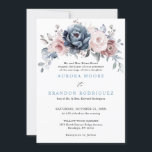 Dusty Blue Mauve Ro Rosa Slate Blommigt Bröllop in Inbjudningar<br><div class="desc">Eleganten och den moderna blommigtens inbjudan till midsommarbröllop innehåller en bukett av rosor-peonier med vattenfärg i skiffer, dammblått, dammig ro, dammig rosa, mauve, sage med lush grönt botaniska löv och eukalyptus. Hitta fler matchande utformningar och variationer från min "blissweddingpaperie"-butik. Och kontakta mig gärna för ytterligare anpassning eller matchning av objekt....</div>