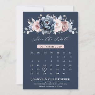 Dusty Blue Mauve Ro Rosa Slate Blommigt Bröllop S Spara Datumet