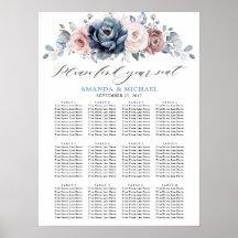 Dusty Blue Mauve Ro Rosa Slate Seating Chart