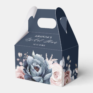 Dusty Blue Mauve Ro Slate Blommigt Möhippa Presentaskar