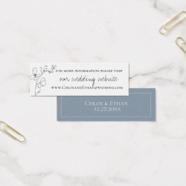 Dusty Blue Meadow Bröllop webbplats Litet Visitkort