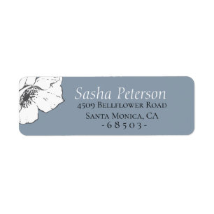 Dusty Blue Meadow Personlig Returadress Etikett