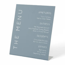 Dusty Blue Menu-tecken, Modern Menu-tecken