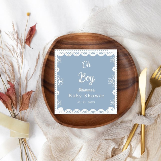 Dusty Blue mexican boyduschpapel picado Pappersservett (Skapare uppladdad)