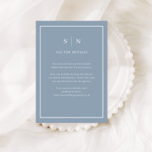 Dusty Blue Minimal Border | Bröllsgästinformation