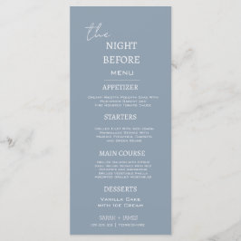 Dusty Blue Minimal Middag natten före Meny