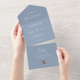 Dusty Blue Minimal Modern Bröllop