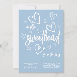 Dusty Blue Minimal Pojke Babyshower Inbjudningar