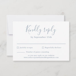 Dusty Blue Minimal Script-Bröllop OSA Card