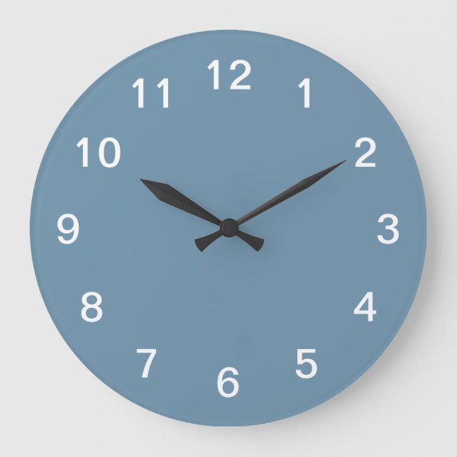 Dusty Blue Minimalist Acrylic Wall Clock Stor Klocka (Framsida)