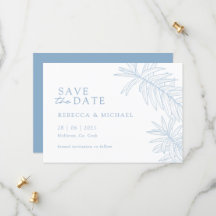 Dusty Blue - Minimalist Botanical Save Date