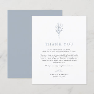 Dusty Blue Minimalist Botanicals Bröllop Tack