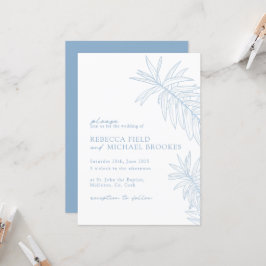 Dusty Blue Minimalist Botanique Inbjudningar