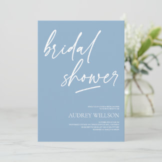 Dusty Blue Minimalist Bridal Shower Invitation Inbjudningar