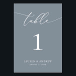 Dusty Blue Minimalist Bröllop | Händelsens Anpassn Bordsnummer<br><div class="desc">(**SNART: Om du vill beställa justerar du helt enkelt bordsnumret (och namn/datum) och lägger till varje nummer i kundvagnen separat. Checka sedan ut gången du är avslutat.) Vackert,  elegant,  modernt och minimalistiskt bordsnummer kort. Fullständigt anpassade med namn (eller Event Namn) och Datum.</div>