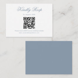 Dusty Blue - Minimalist Bröllop QR-kodOsa Tilläggskort