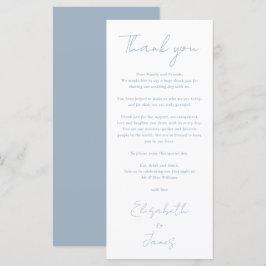 Dusty Blue Minimalist Bröllop Tack Place Card Meny