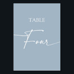 Dusty blue minimalist elegant bord 4 bordsnummer<br><div class="desc">Det finns dammblått,  minimalistiskt elegant bord fyra matchande Bordsnummer tillgängliga.</div>