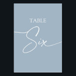 Dusty blue minimalist elegant bord sex bordsnummer<br><div class="desc">Det finns dammblå minimalistobjekt av elegant bord med sex Bordsnummer.</div>