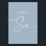 Dusty blue minimalist elegant bord sex bordsnummer<br><div class="desc">Det finns dammblå minimalistobjekt av elegant bord med sex Bordsnummer.</div>