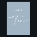 Dusty blue minimalist elegant bord tio bordsnummer<br><div class="desc">Dusty blue minimalist elegant bord tio Bordsnummer Matchning finns tillgängligt.</div>