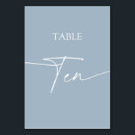 Dusty blue minimalist elegant bord tio bordsnummer<br><div class="desc">Dusty blue minimalist elegant bord tio Bordsnummer Matchning finns tillgängligt.</div>