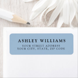 Dusty Blue Minimalist Elegant Return Stickers Returadress Etikett