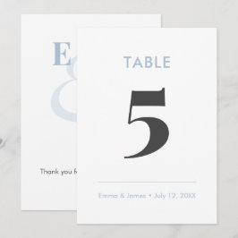 Dusty Blue Minimalist Et-tecken | Bordnummer Inbjudningar