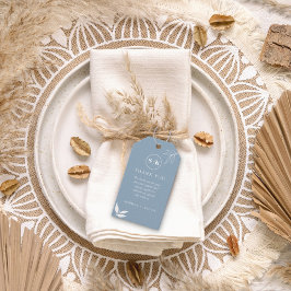 Dusty Blue Minimalist Gren Lövs Wedding Favor Presentetikett