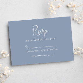 Dusty Blue Minimalist Modern Elegant bröllop OSA Kort