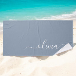 Dusty Blue Minimalist Modern Monogram-Elegant