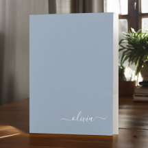 Dusty Blue Minimalist Modern Monogram-Elegant