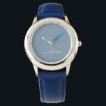 Dusty Blue Minimalist Modern Monogram-Elegant Armbandsur<br><div class="desc">Vi presenterar vår moderna moderna monogramsamling för Dusty Blue - Elegant Samla stil med underskattad sofistikering och tidlös charm. Vår samling har minimalistisk design i en lugnande blått nyans, förbättrad med monogram för elegant som är skräddarsydda efter din personliga smak. Från raffinerat kontorsmaterial till mångsidiga tillbehör är varje biet i...</div>