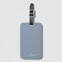 Dusty Blue Minimalist Modern Monogram-Elegant