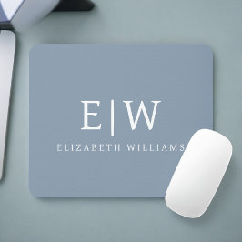 Dusty Blue Minimalist Modern Monogram-Elegant Musmatta