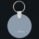 Dusty Blue Minimalist Modern Monogram-Elegant Nyckelring<br><div class="desc">Vi presenterar vår moderna moderna monogramsamling för Dusty Blue - Elegant Samla stil med underskattad sofistikering och tidlös charm. Vår samling har minimalistisk design i en lugnande blått nyans, förbättrad med monogram för elegant som är skräddarsydda efter din personliga smak. Från raffinerat kontorsmaterial till mångsidiga tillbehör är varje biet i...</div>