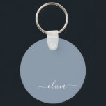 Dusty Blue Minimalist Modern Monogram-Elegant Nyckelring<br><div class="desc">Vi presenterar vår moderna moderna monogramsamling för Dusty Blue - Elegant Samla stil med underskattad sofistikering och tidlös charm. Vår samling har minimalistisk design i en lugnande blått nyans, förbättrad med monogram för elegant som är skräddarsydda efter din personliga smak. Från raffinerat kontorsmaterial till mångsidiga tillbehör är varje biet i...</div>