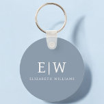Dusty Blue Minimalist Modern Monogram-Elegant Nyckelring<br><div class="desc">Vi presenterar vår moderna moderna monogramsamling för Dusty Blue - Elegant Samla stil med underskattad sofistikering och tidlös charm. Vår samling har minimalistisk design i en lugnande blått nyans, förbättrad med monogram för elegant som är skräddarsydda efter din personliga smak. Från raffinerat kontorsmaterial till mångsidiga tillbehör är varje biet i...</div>
