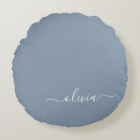 Dusty Blue Minimalist Modern Monogram-Elegant