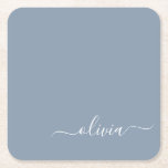 Dusty Blue Minimalist Modern Monogram-Elegant Underlägg Papper Kvadrat<br><div class="desc">Vi presenterar vår moderna moderna monogramsamling för Dusty Blue - Elegant Samla stil med underskattad sofistikering och tidlös charm. Vår samling har minimalistisk design i en lugnande blått nyans, förbättrad med monogram för elegant som är skräddarsydda efter din personliga smak. Från raffinerat kontorsmaterial till mångsidiga tillbehör är varje biet i...</div>