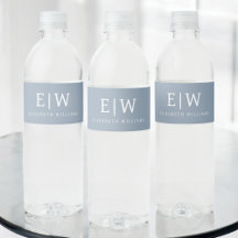 Dusty Blue Minimalist Modern Monogram-Elegant