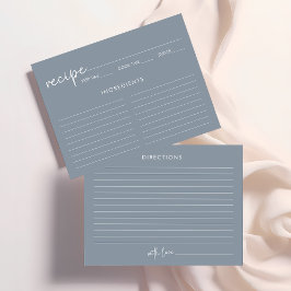 Dusty Blue - Minimalist Möhippa Recept Card Tilläggskort