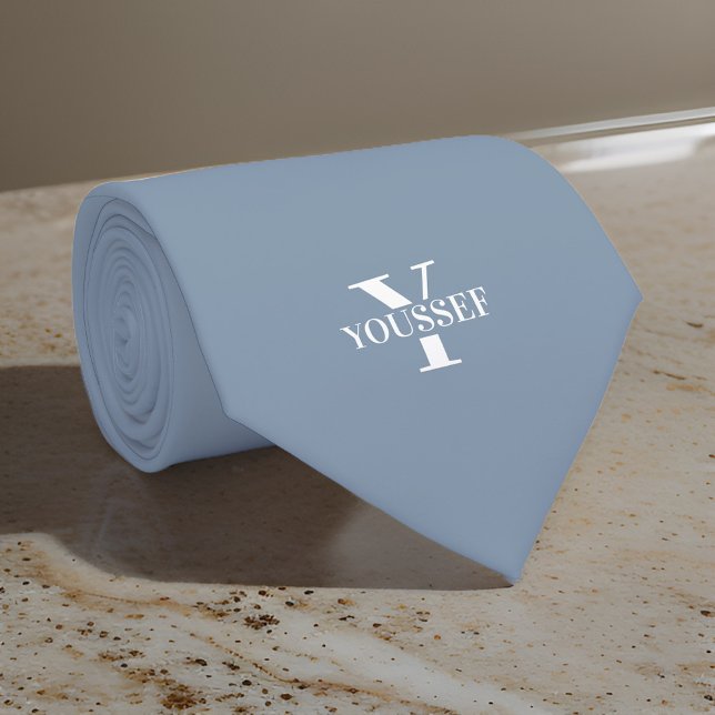 Dusty Blue Minimalist Monogrammad Slips (Skapare uppladdad)